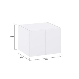 Lily Bright White  Slab Assembled Deep Wall Bridge Cabinet (27 in. W X 20 in. H X 24 in. D)