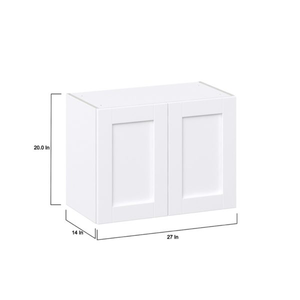 Dahlia Bright White  Shaker Assembled Wall Bridge  Cabinet (27 in. W X 20 in. H X 14 in. D)