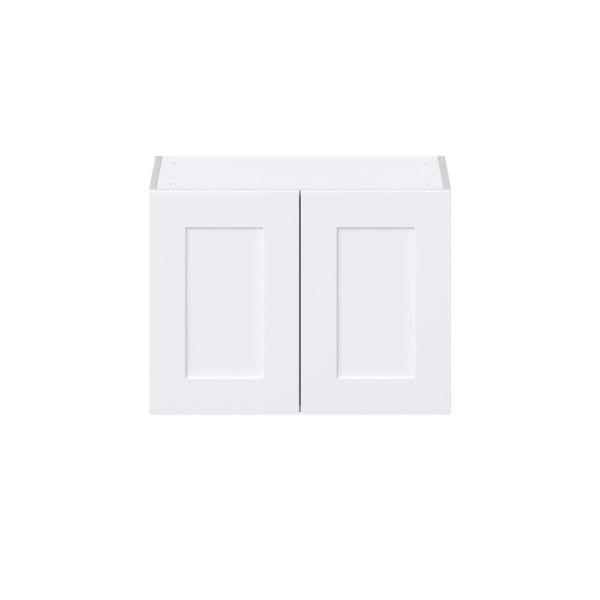 Jasmine Painted Warm White  Shaker Assembled Wall Bridge  Cabinet (27 in. W X 20 in. H X 14 in. D)