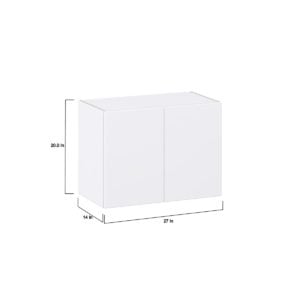 Lily Bright White  Slab Assembled Wall Bridge  Cabinet (27 in. W X 20 in. H X 14 in. D)