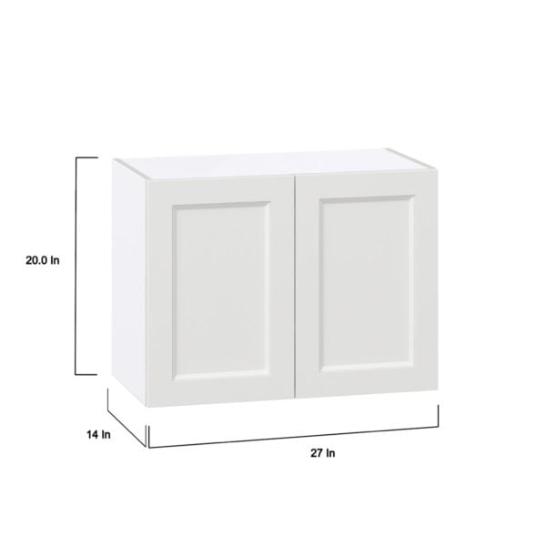 Magnolia Painted Bright White Recessed Assembled Wall Bridge  Cabinet (27 in. W X 20 in. H X 14 in. D)