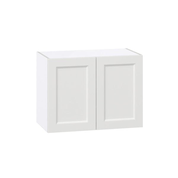 Magnolia Painted Bright White Recessed Assembled Wall Bridge  Cabinet (27 in. W X 20 in. H X 14 in. D)