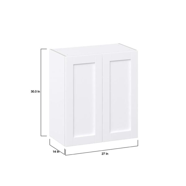 Dahlia Bright White  Shaker Assembled Wall  Cabinet (27 in. W X 30 in. H X 14 in. D)