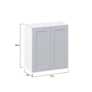 Sea Holly Light Gray  Shaker Assembled Wall  Cabinet (27 in. W X 30 in. H X 14 in. D)