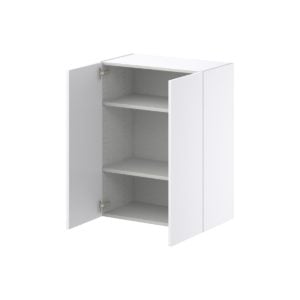 Lily Bright White  Slab Assembled Wall  Cabinet (27 in. W X 35 in. H X 14 in. D)