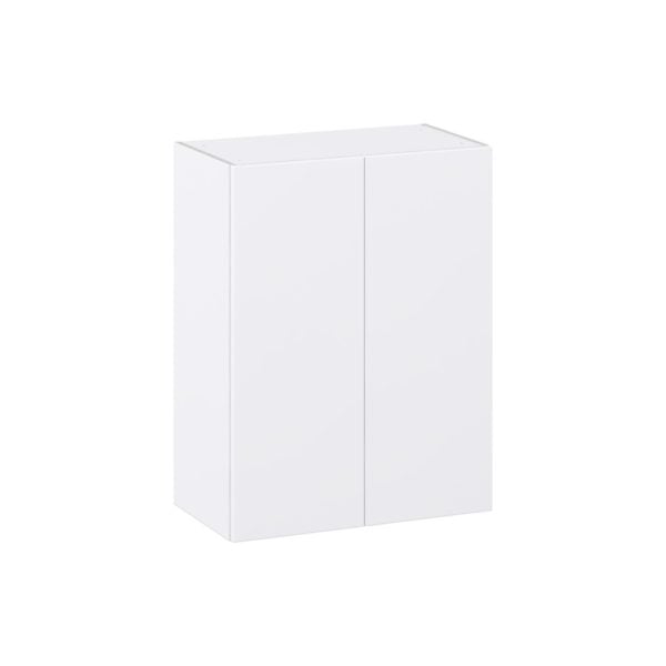 Lily Bright White  Slab Assembled Wall  Cabinet (27 in. W X 35 in. H X 14 in. D)