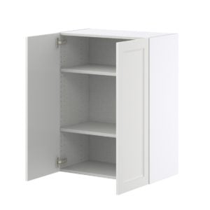 Magnolia Painted Bright White Recessed Assembled Wall  Cabinet (27 in. W X 35 in. H X 14 in. D)