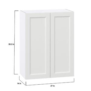 Magnolia Painted Bright White Recessed Assembled Wall  Cabinet (27 in. W X 35 in. H X 14 in. D)