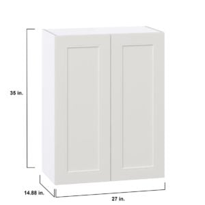 Wisteria Painted Light Gray Recessed Assembled Wall  Cabinet (27 in. W X 35 in. H X 14 in. D)