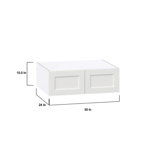 Magnolia Painted Bright White Recessed Assembled Deep Wall Bridge Cabinet (30 in. W X 10 in. H X 24 in. D)