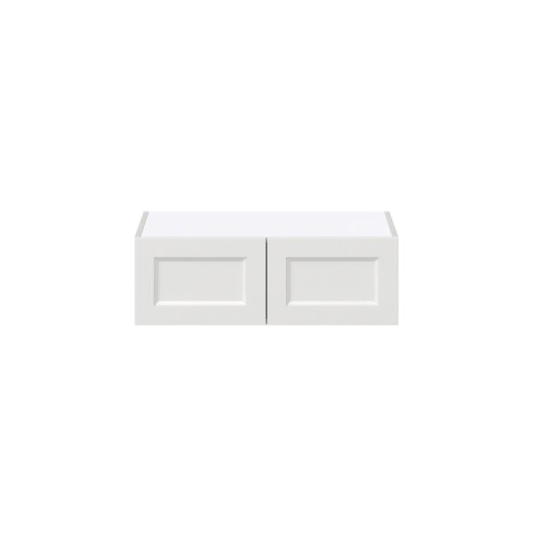 Magnolia Painted Bright White Recessed Assembled Deep Wall Bridge Cabinet (30 in. W X 10 in. H X 24 in. D)