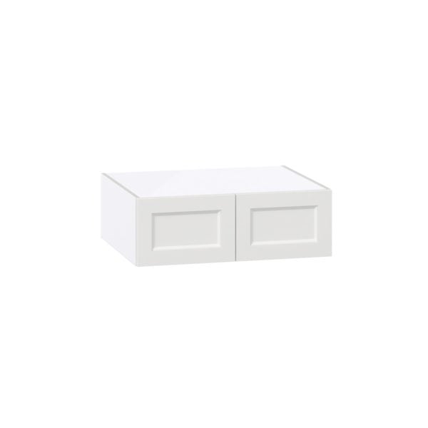 Magnolia Painted Bright White Recessed Assembled Deep Wall Bridge Cabinet (30 in. W X 10 in. H X 24 in. D)