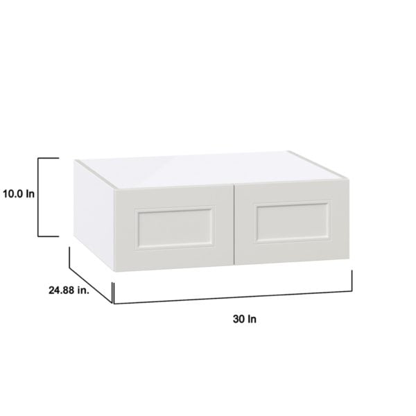 Wisteria Painted Light Gray Recessed Assembled Deep Wall Bridge Cabinet (30 in. W X 10 in. H X 24 in. D)