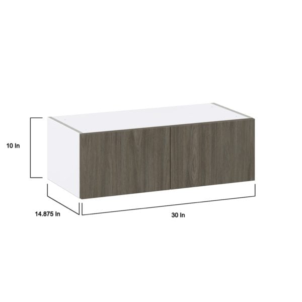 Cordyline Textured Slab Walnut Assembled Wall Bridge  Cabinet (30 in. W x 10 in. H x 14 in. D)