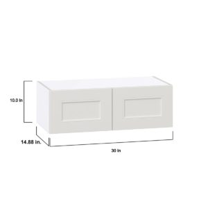 Wisteria Painted Light Gray Recessed Assembled Wall Bridge  Cabinet (30 in. W x 10 in. H x 14 in. D)