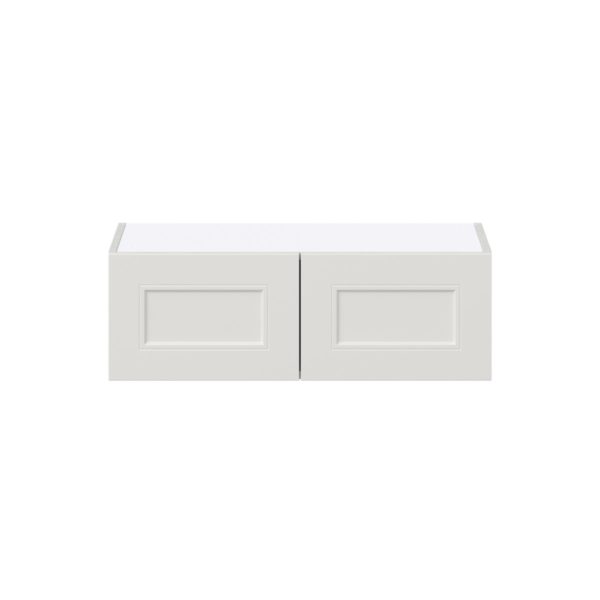 Wisteria Painted Light Gray Recessed Assembled Wall Bridge  Cabinet (30 in. W x 10 in. H x 14 in. D)