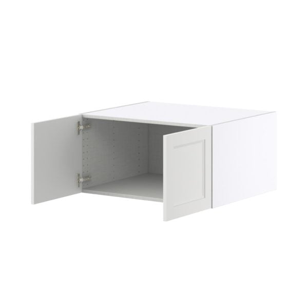 Magnolia Painted Bright White Recessed Assembled Deep Wall Bridge Cabinet (30 in. W X 15 in. H X 24 in. D)