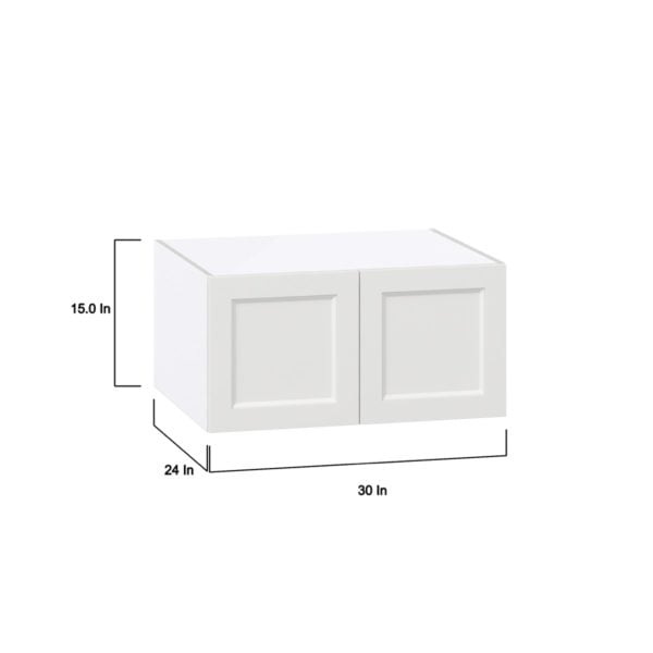 Magnolia Painted Bright White Recessed Assembled Deep Wall Bridge Cabinet (30 in. W X 15 in. H X 24 in. D)