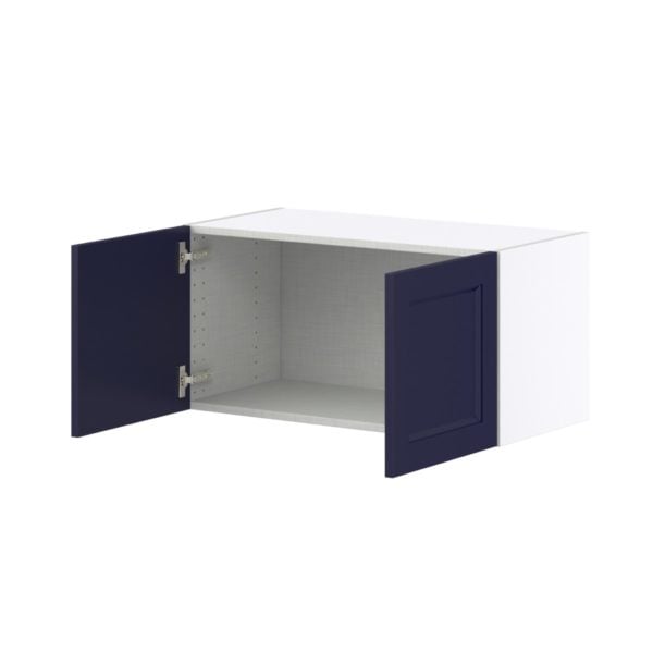 Camellia Painted Midnight Blue Recessed Assembled Wall Bridge  Cabinet (30 in. W X 15 in. H X 14 in. D)