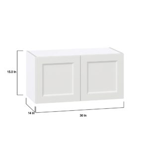 Magnolia Painted Bright White Recessed Assembled Wall Bridge  Cabinet (30 in. W X 15 in. H X 14 in. D)