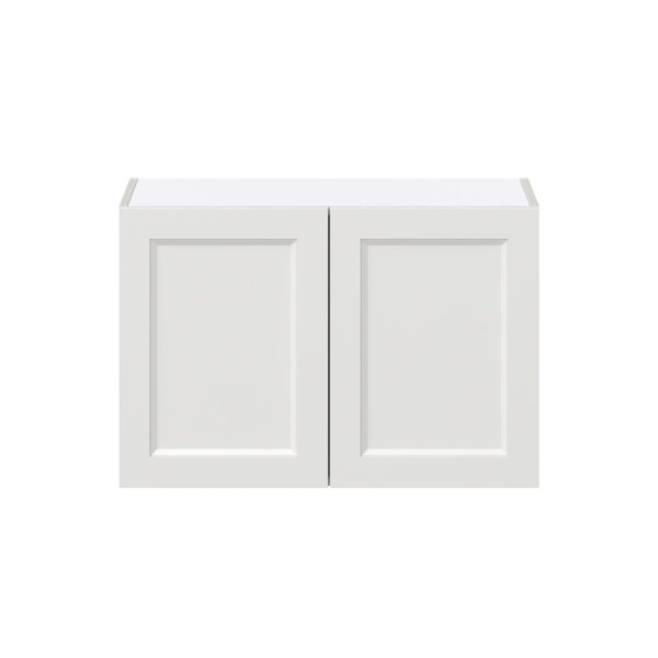 Magnolia Painted Bright White Recessed Assembled  Wall Bridge Cabinet (30 in. W X 20 in. H X 14 in. D)