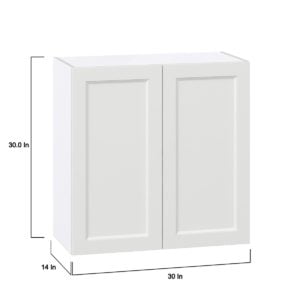 Magnolia Painted Bright White Recessed Assembled Wall  Cabinet with 2 Full High Doors (30 in. W x 30 in. H x 14 in. D)