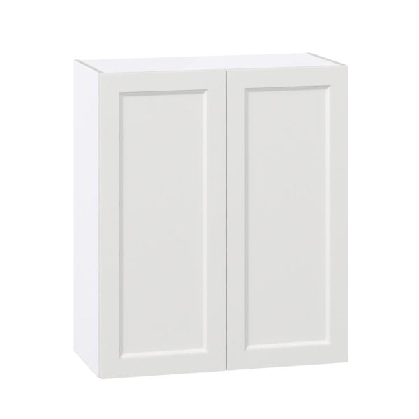 Magnolia Painted Bright White Recessed Assembled Wall  Cabinet with 2 Full High Doors (30 in. W x 35 in. H x 14 in. D)