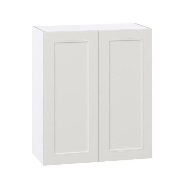 Wisteria Painted Light Gray Recessed Assembled Wall  Cabinet with 2 Full High Doors (30 in. W x 35 in. H x 14 in. D)