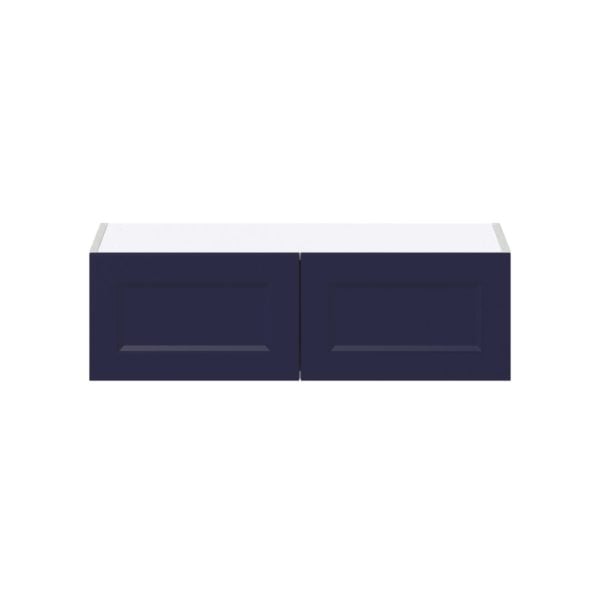 Camellia Painted Midnight Blue Recessed Assembled Wall Bridge  Cabinet (33 in. W X 10 in. H X 14 in. D)