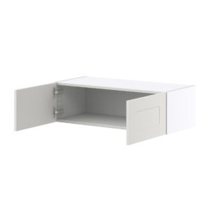 Wisteria Painted Light Gray Recessed Assembled Wall Bridge  Cabinet (33 in. W X 10 in. H X 14 in. D)