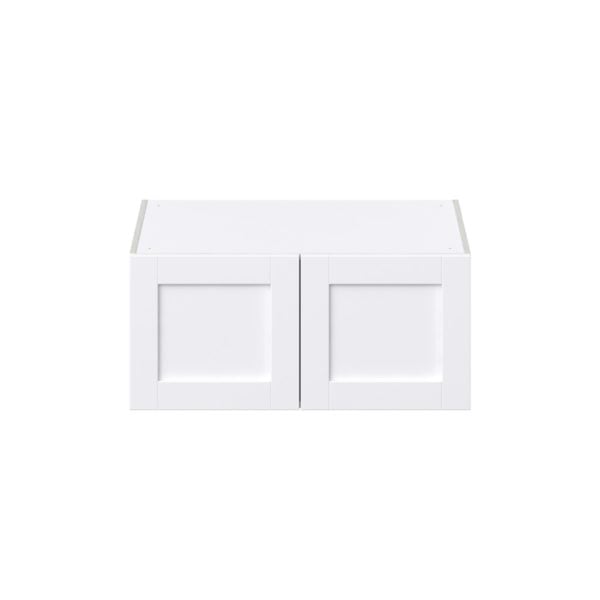 Dahlia Bright White  Shaker Assembled Deep Wall Bridge  Cabinet (33 in. W X 15 in. H X 24 in. D)