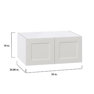 Wisteria Painted Light Gray Recessed Assembled Deep Wall Bridge  Cabinet (33 in. W X 15 in. H X 24 in. D)