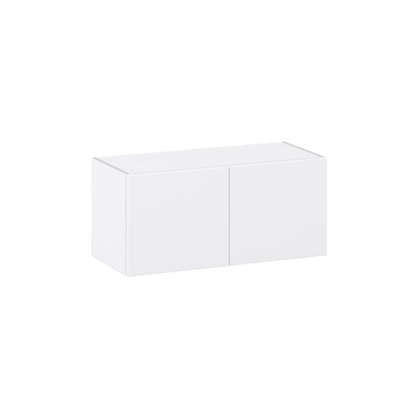 Lily Bright White  Slab Assembled Wall Bridge  Cabinet (33 in. W X 15 in. H X 14 in. D)