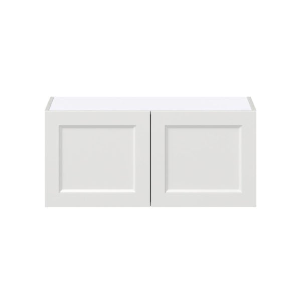 Magnolia Painted Bright White Recessed Assembled Wall Bridge  Cabinet (33 in. W X 15 in. H X 14 in. D)