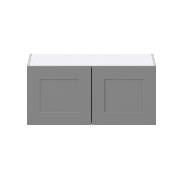 Willow Painted Slate Gray  Shaker Assembled Wall Bridge  Cabinet (33 in. W X 15 in. H X 14 in. D)