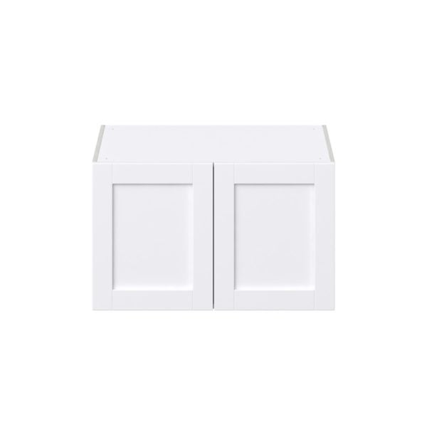 Dahlia Bright White  Shaker Assembled Deep Wall Bridge  Cabinet (33 in. W X 15 in. H X 24 in. D)