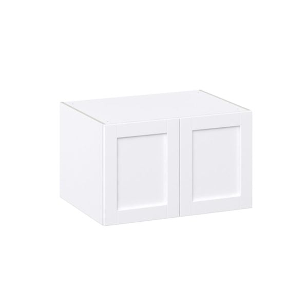 Dahlia Bright White  Shaker Assembled Deep Wall Bridge  Cabinet (33 in. W X 15 in. H X 24 in. D)