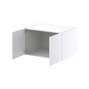 Lily Bright White  Slab Assembled Deep Wall Bridge  Cabinet (33 in. W X 15 in. H X 24 in. D)