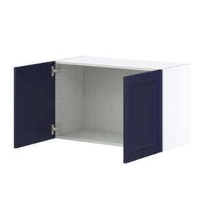 Camellia Painted Midnight Blue Recessed Assembled Wall Bridge  Cabinet (33 in. W X 20 in. H X 14 in. D)