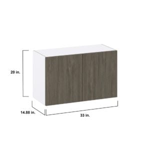 Cordyline Textured Slab Walnut Assembled Wall Bridge  Cabinet (33 in. W X 20 in. H X 14 in. D)