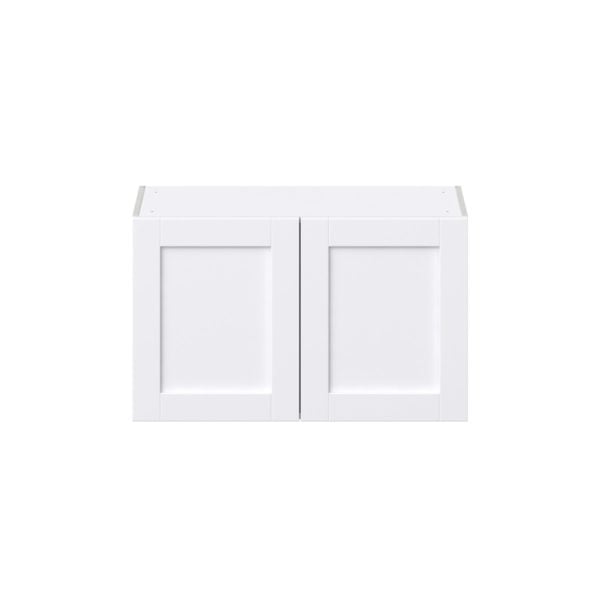 Dahlia Bright White  Shaker Assembled Wall Bridge  Cabinet (33 in. W X 20 in. H X 14 in. D)