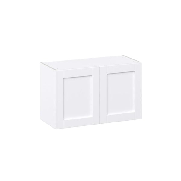 Dahlia Bright White  Shaker Assembled Wall Bridge  Cabinet (33 in. W X 20 in. H X 14 in. D)