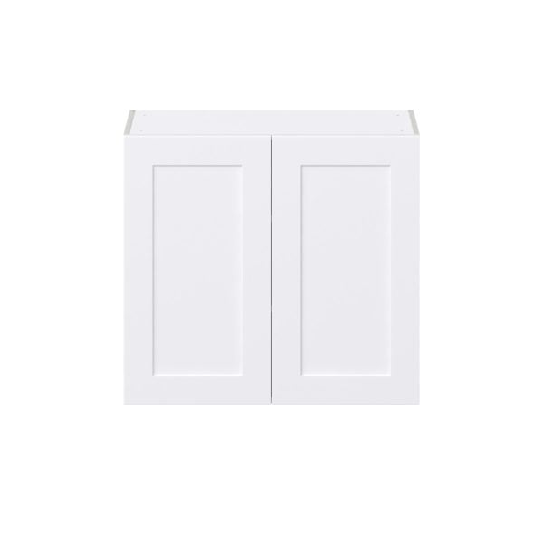 Jasmine Painted Warm White  Shaker Assembled Wall  Cabinet (33 in. W X 30 in. H X 14 in. D)