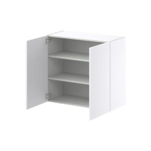 Lily Bright White  Slab Assembled Wall  Cabinet (33 in. W X 30 in. H X 14 in. D)