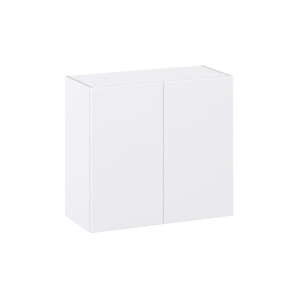 Lily Bright White  Slab Assembled Wall  Cabinet (33 in. W X 30 in. H X 14 in. D)