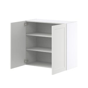 Magnolia Painted Bright White Recessed Assembled Wall  Cabinet (33 in. W X 30 in. H X 14 in. D)