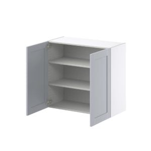 Sea Holly Light Gray  Shaker Assembled Wall  Cabinet (33 in. W X 30 in. H X 14 in. D)