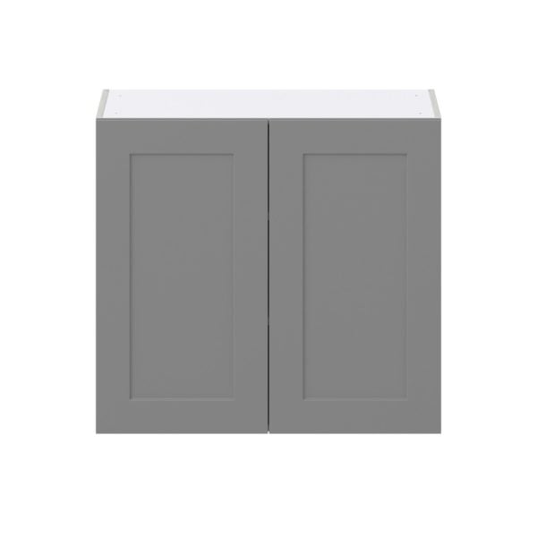 Willow Painted Slate Gray  Shaker Assembled Wall  Cabinet (33 in. W X 30 in. H X 14 in. D)