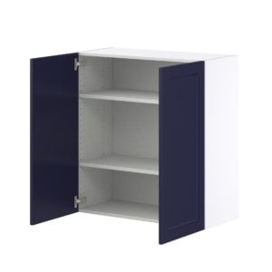 Camellia Painted Midnight Blue Recessed Assembled Wall  Cabinet (33 in. W X 35 in. H X 14 in. D)