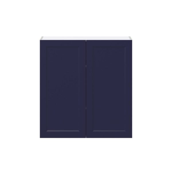 Camellia Painted Midnight Blue Recessed Assembled Wall  Cabinet (33 in. W X 35 in. H X 14 in. D)